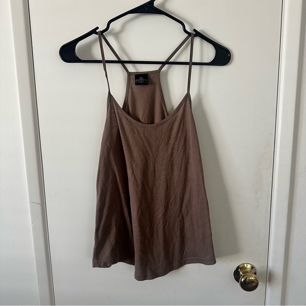 Brown Spaghetti Strap Halter Top Size S